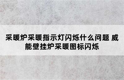 采暖炉采暖指示灯闪烁什么问题 威能壁挂炉采暖图标闪烁